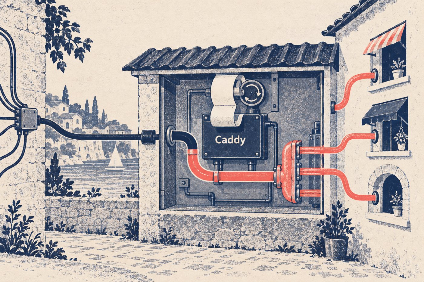 Caddy stellt für eine erreichbare öffentliche Domain ein Zertifikat bereit und leitet HTTP auf HTTPS um.