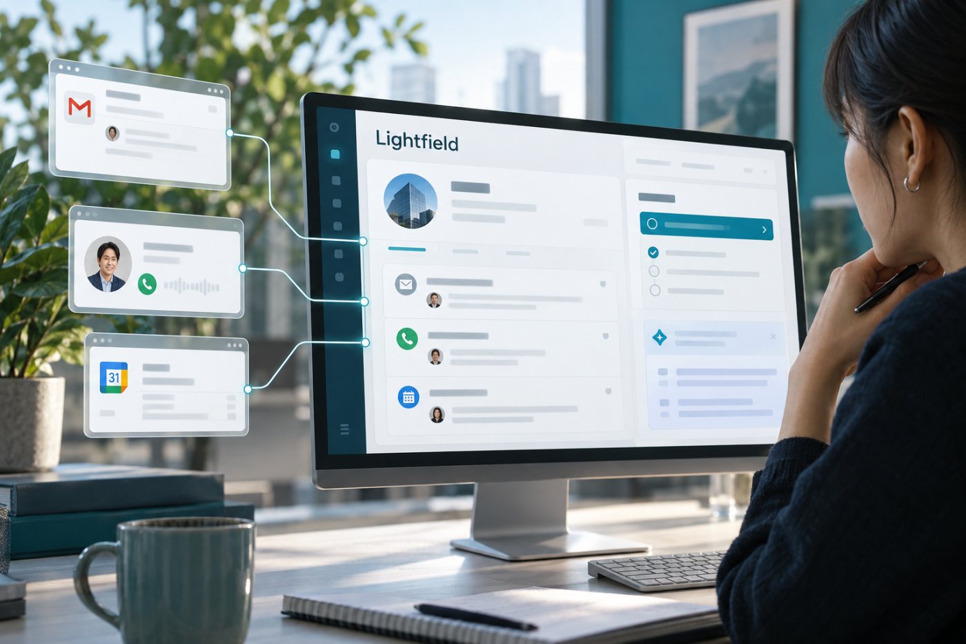 이메일·통화·회의에서 하나의 고객 기록을 자동 갱신해 공유하는 Lightfield CRM