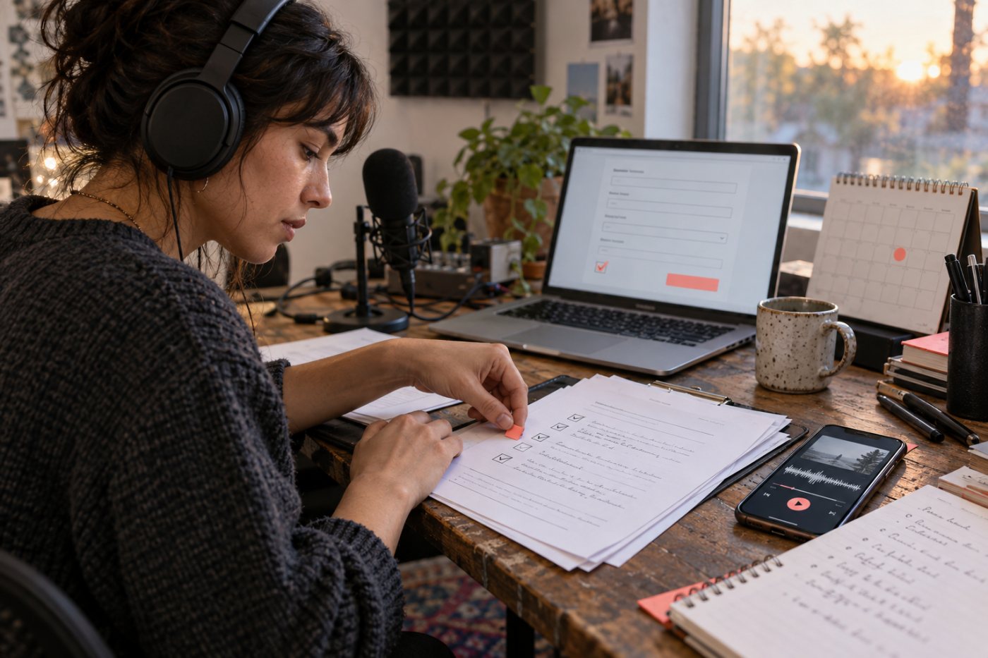 A PodGround applicant prepares a podcast link, selected episode and written goals before the September 12 deadline.