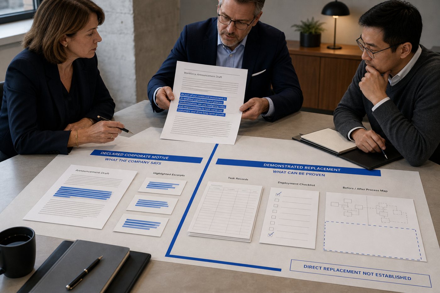 Empresas distinguen entre transformación del trabajo con IA y reemplazo directo de empleados.