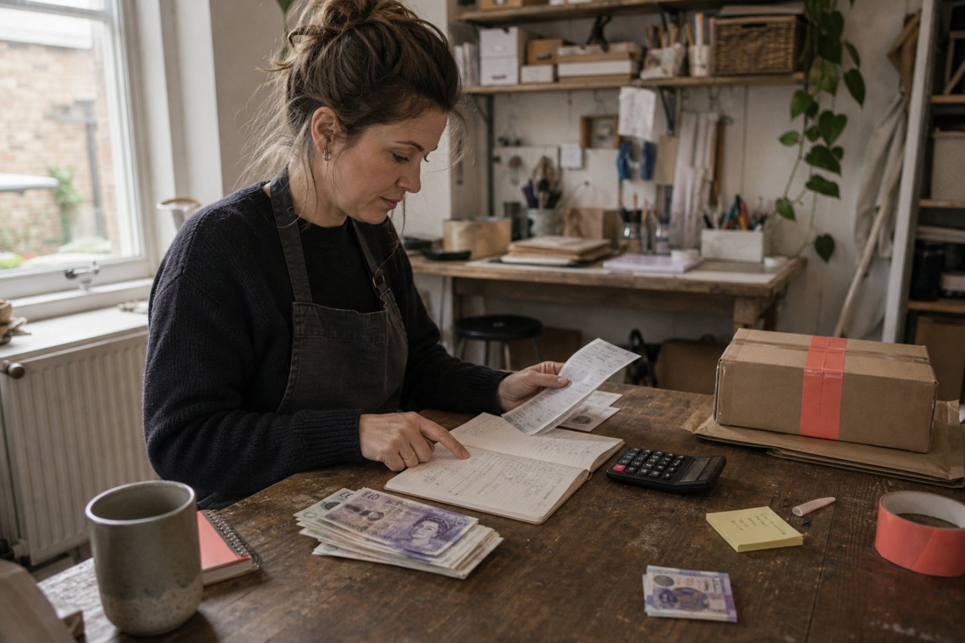 A UK Etsy order applies country-specific processing and regulatory charges while currency conversion and VAT remain separate variables.