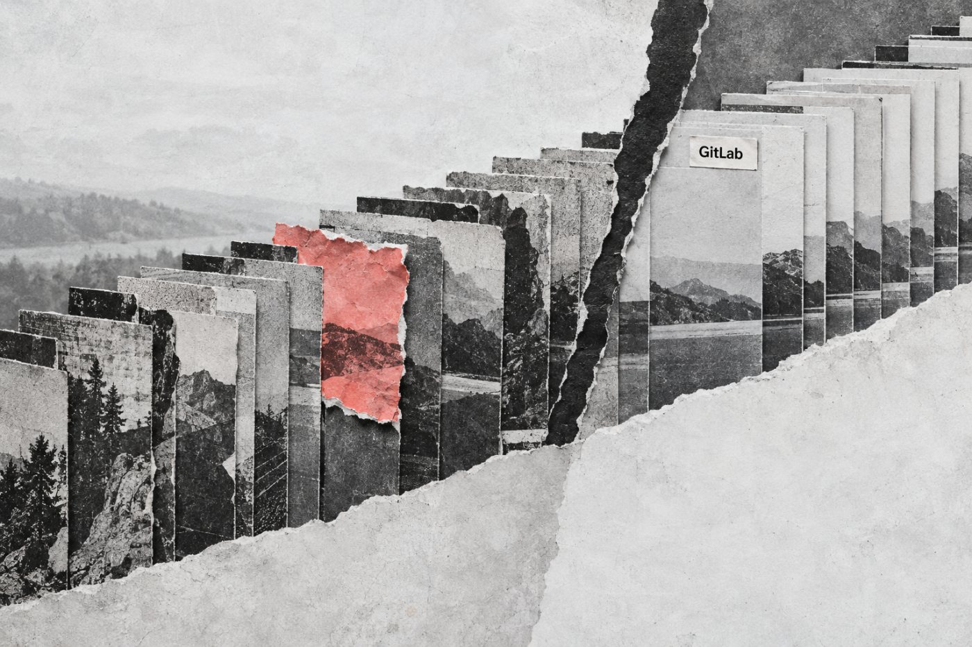 Kontrola historie projektu GitLabu odděluje dřívější změnu konfigurace CI/CD od následné aktualizace.