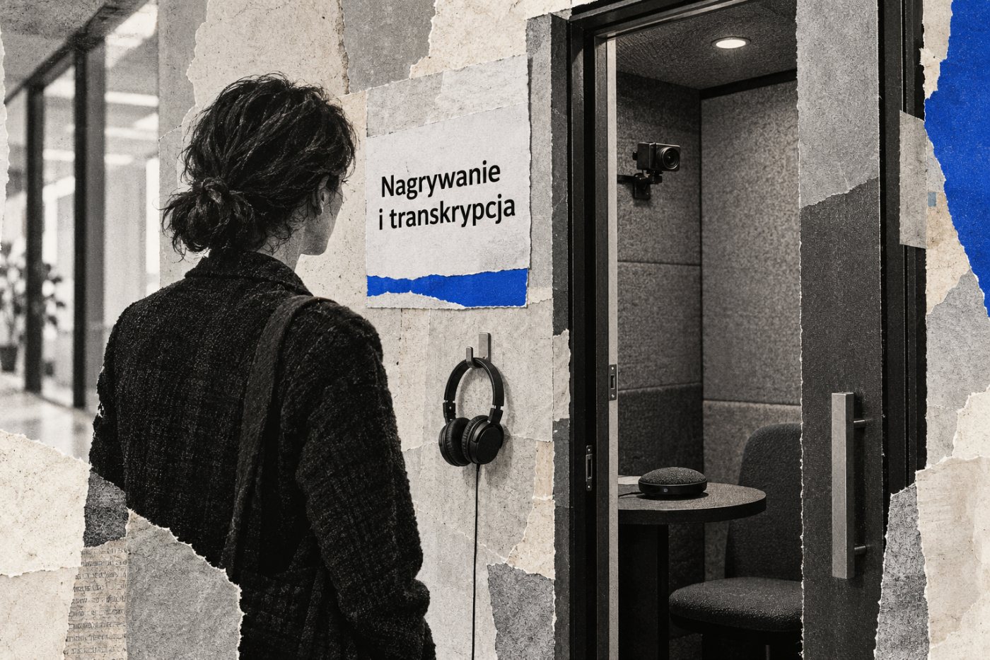 Informacja o nagrywaniu i transkrypcji jest dostępna przed wejściem do miejsca połączenia.