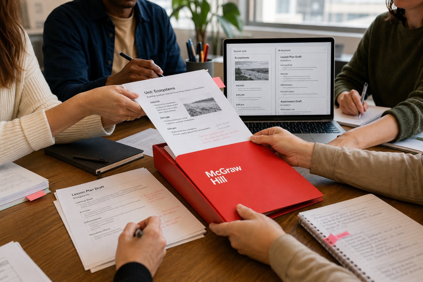 Teachally’s five-person team transfers its curriculum AI workflow into McGraw Hill after the acquisition closes.