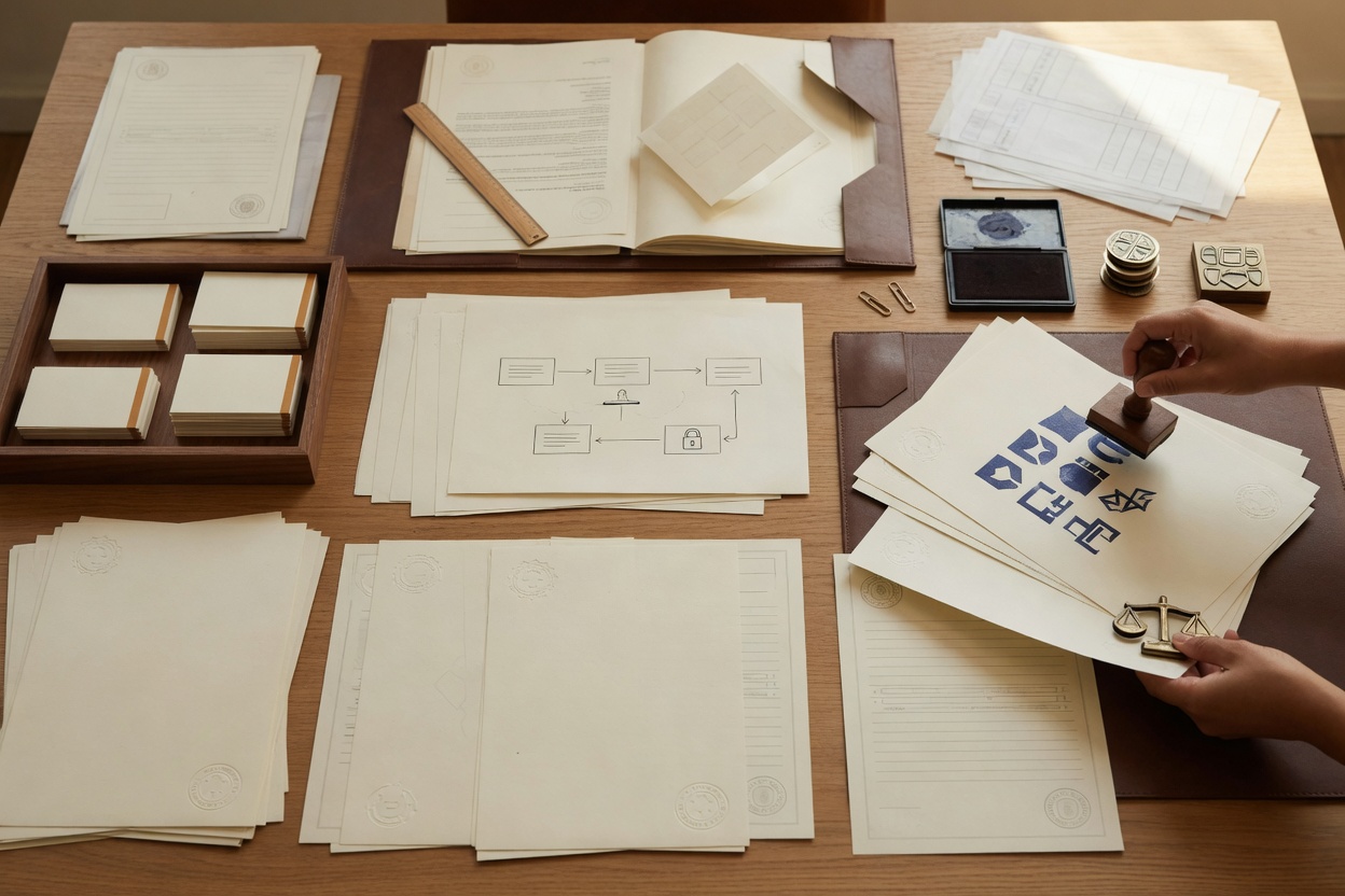 Hands handling documents for broader cybersecurity measures