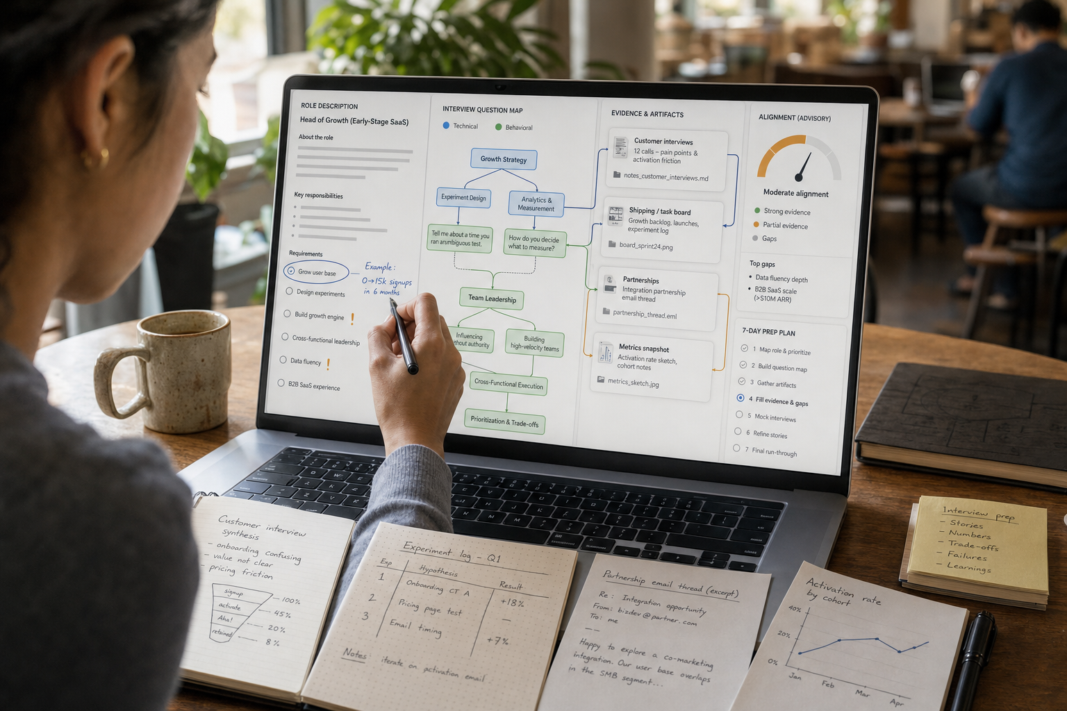 Interview preparation connects a job description, resume and focused preparation plan