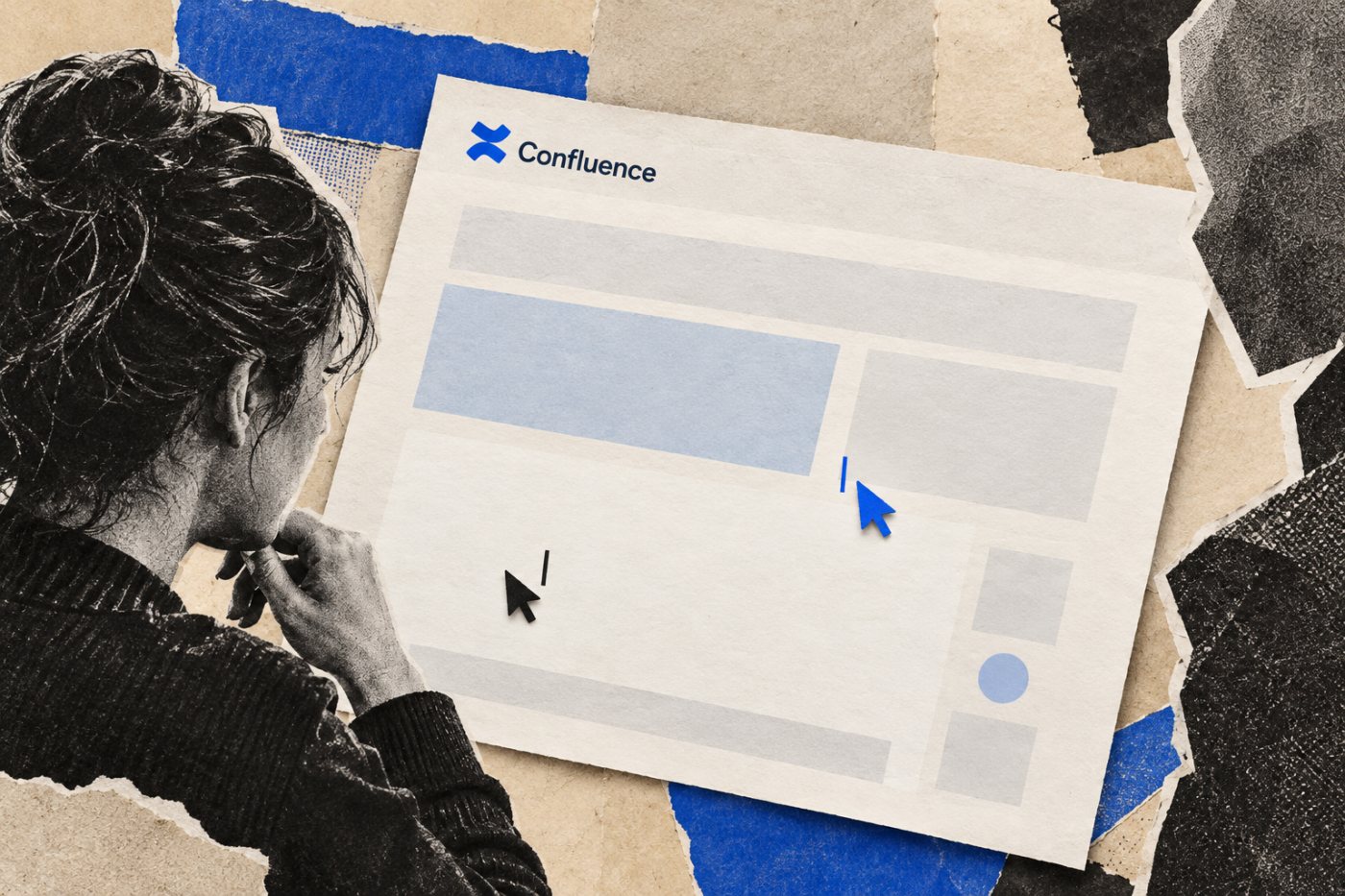 หน้า Confluence แสดงการแก้ไขร่วมกันของคนกับเอเจนต์ในพื้นที่งานเดียว