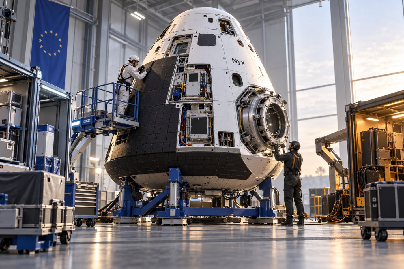 Engineers complete the Nyx demonstration vehicle under the programme’s public-private financing model.