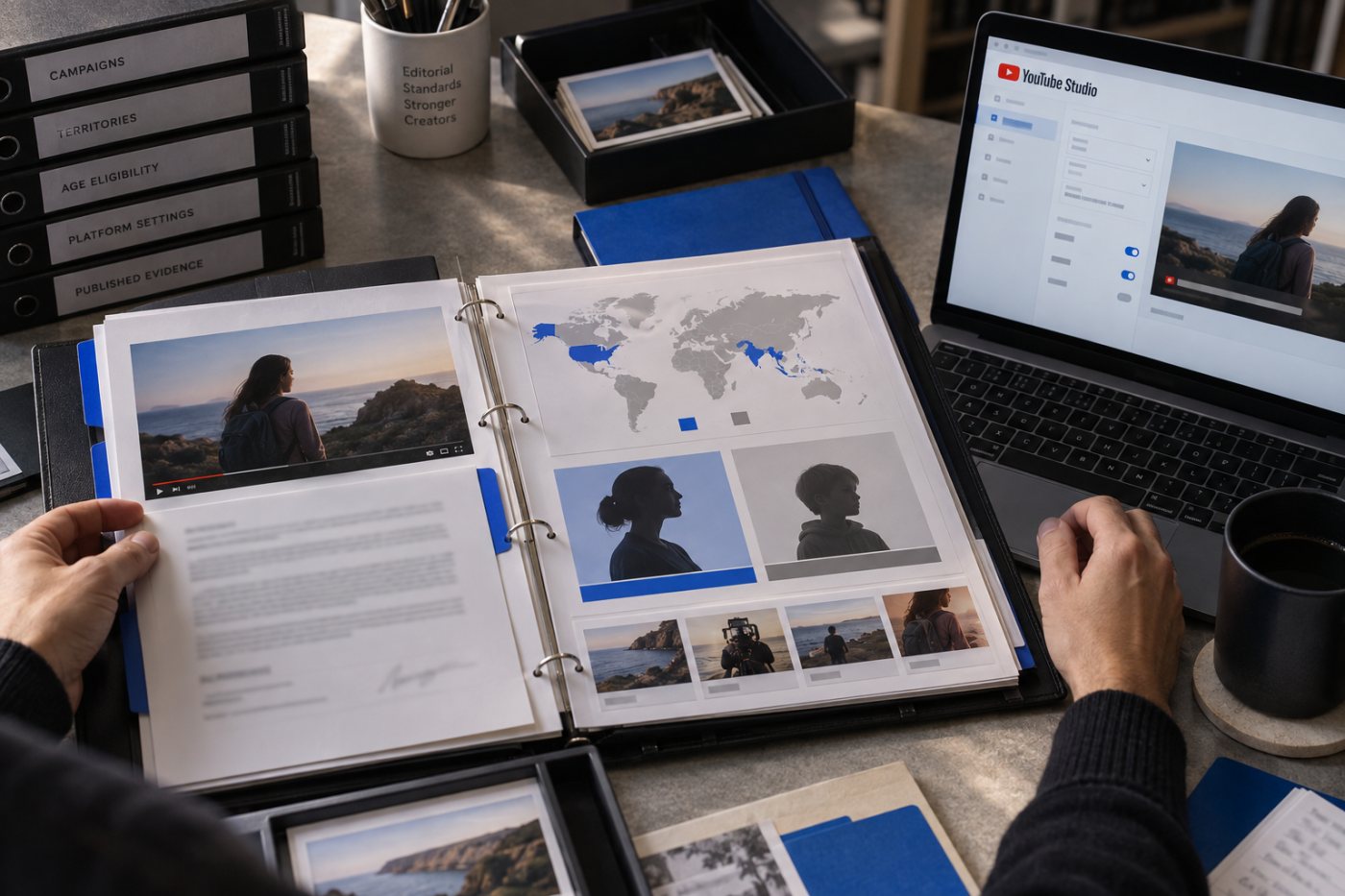 Dossier de preuve réunissant validation de la marque, pays, âges et libellé public YouTube