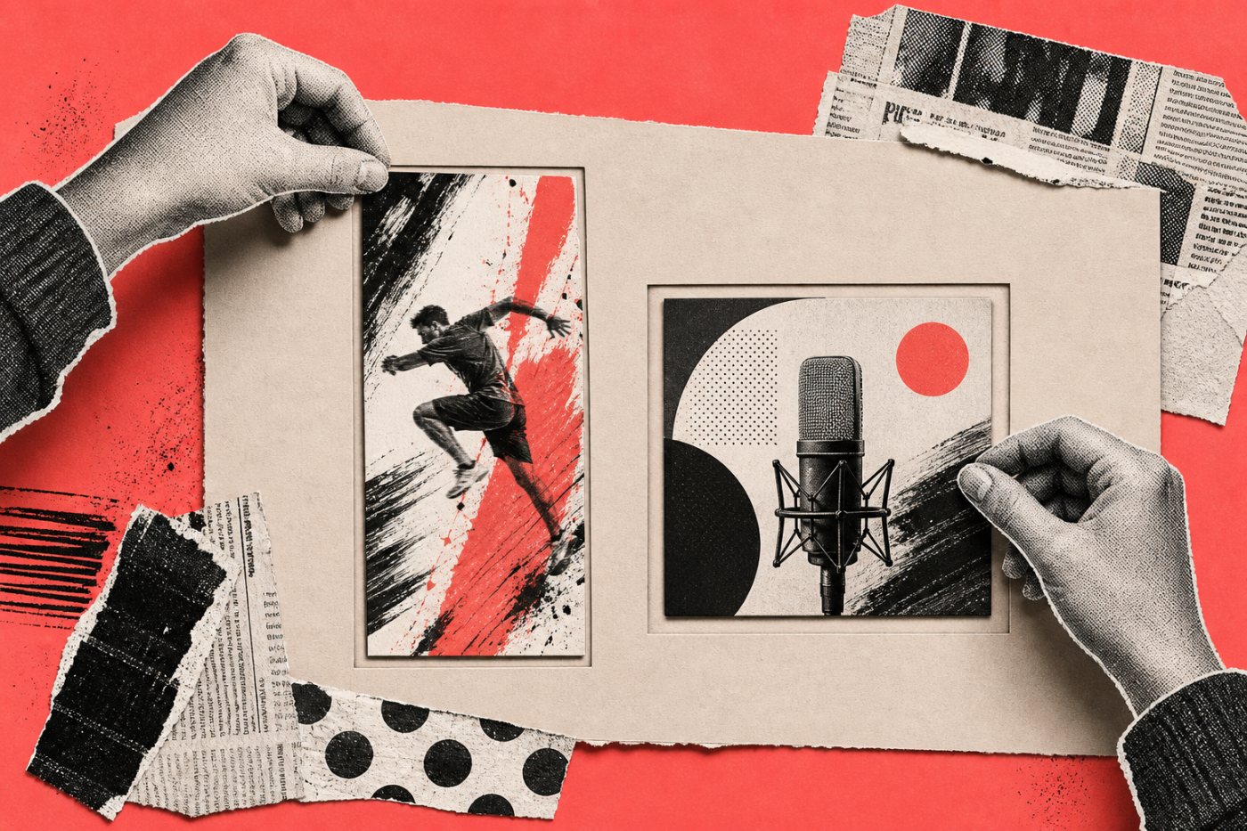 Ein Hochformat-Thumbnail für Shorts und ein quadratisches Podcast-Cover werden ihren jeweiligen YouTube-Inhalten zugeordnet.