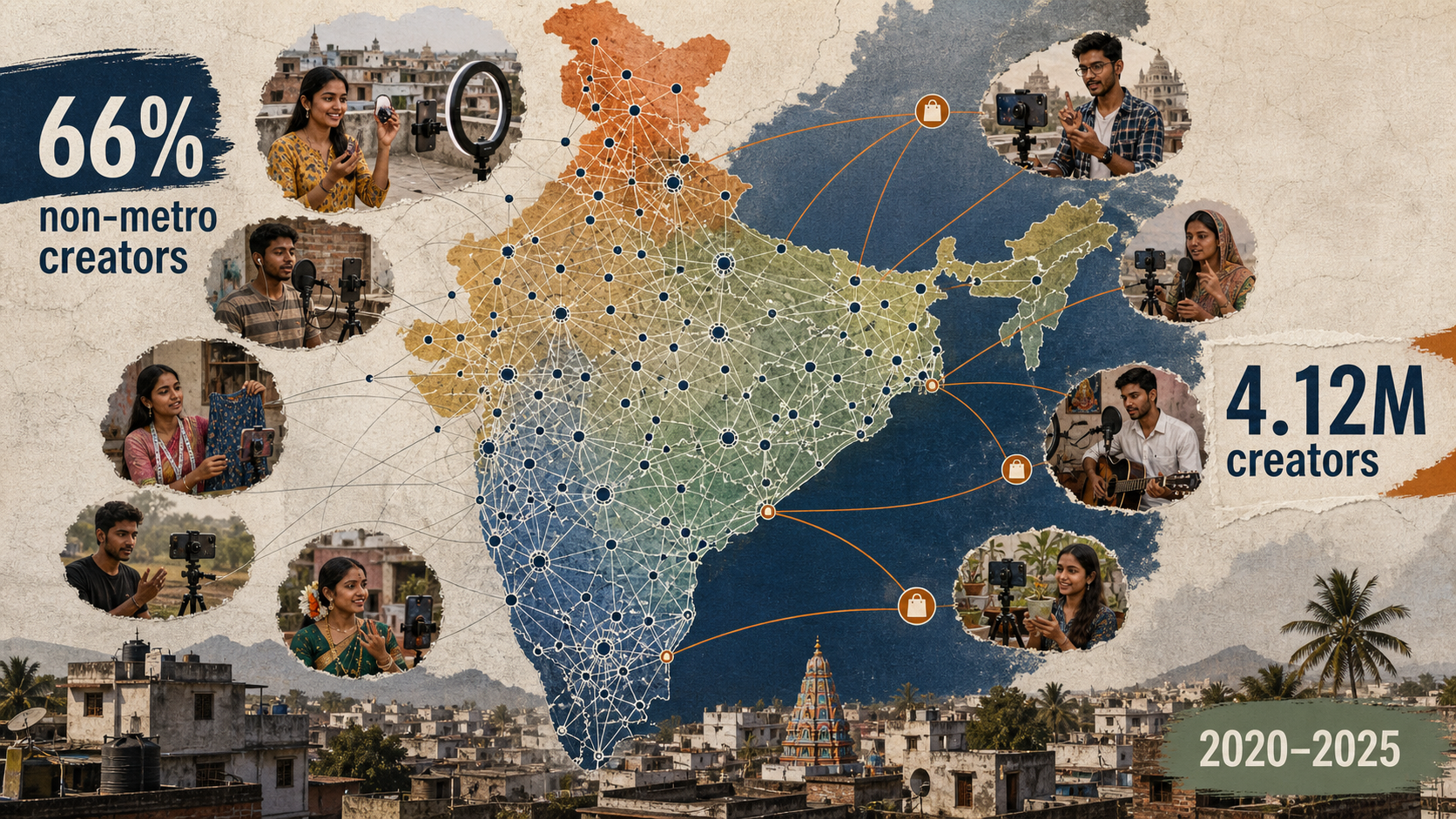 भारत की क्रिएटर अर्थव्यवस्था की रिपोर्ट: गैर-मेट्रो शहरों में पहुँचा केंद्र
