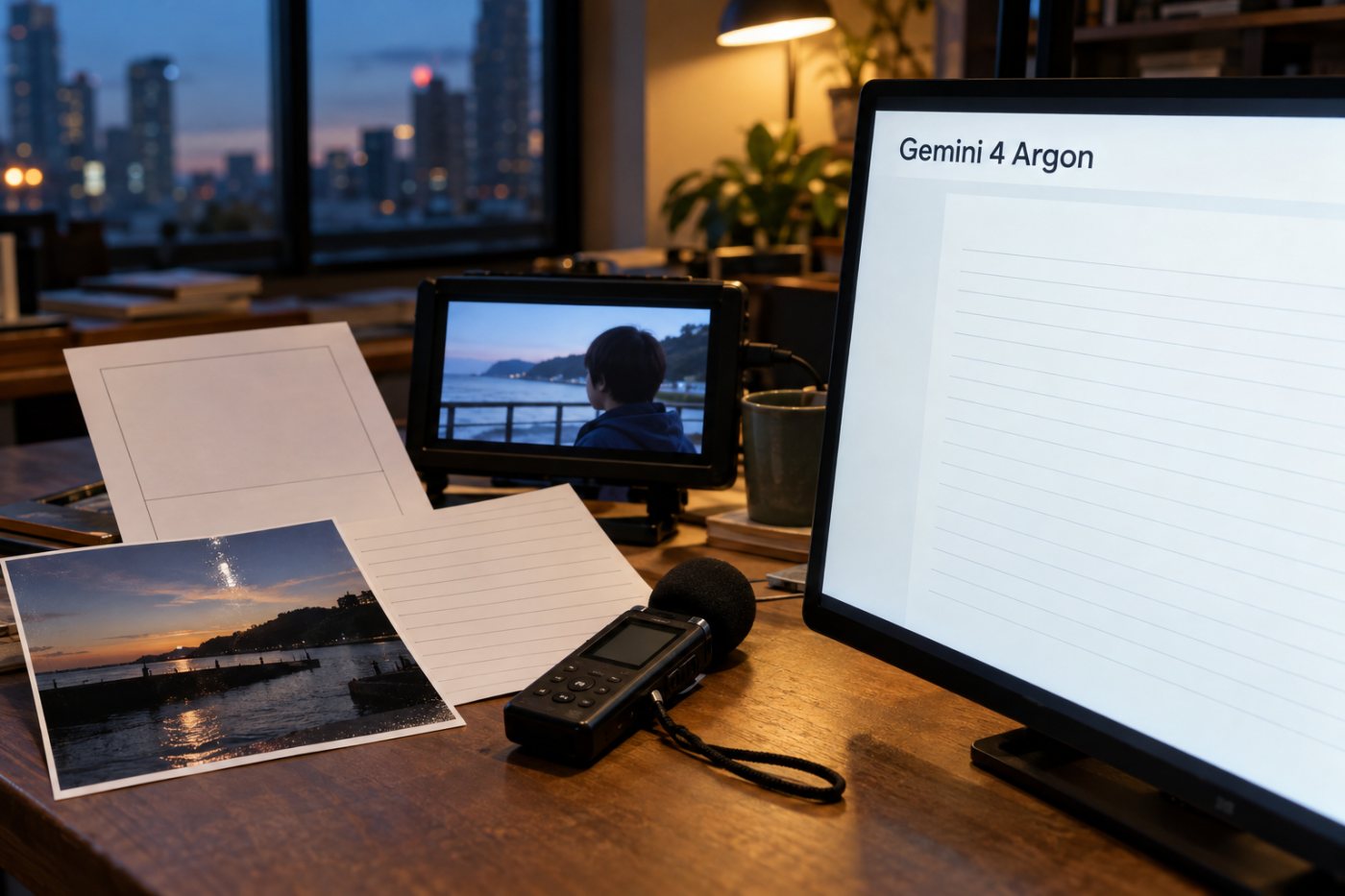 Gemini 4 Argonが画像、動画、音声、PDFなどを入力として扱い、テキストを出力する機能範囲。