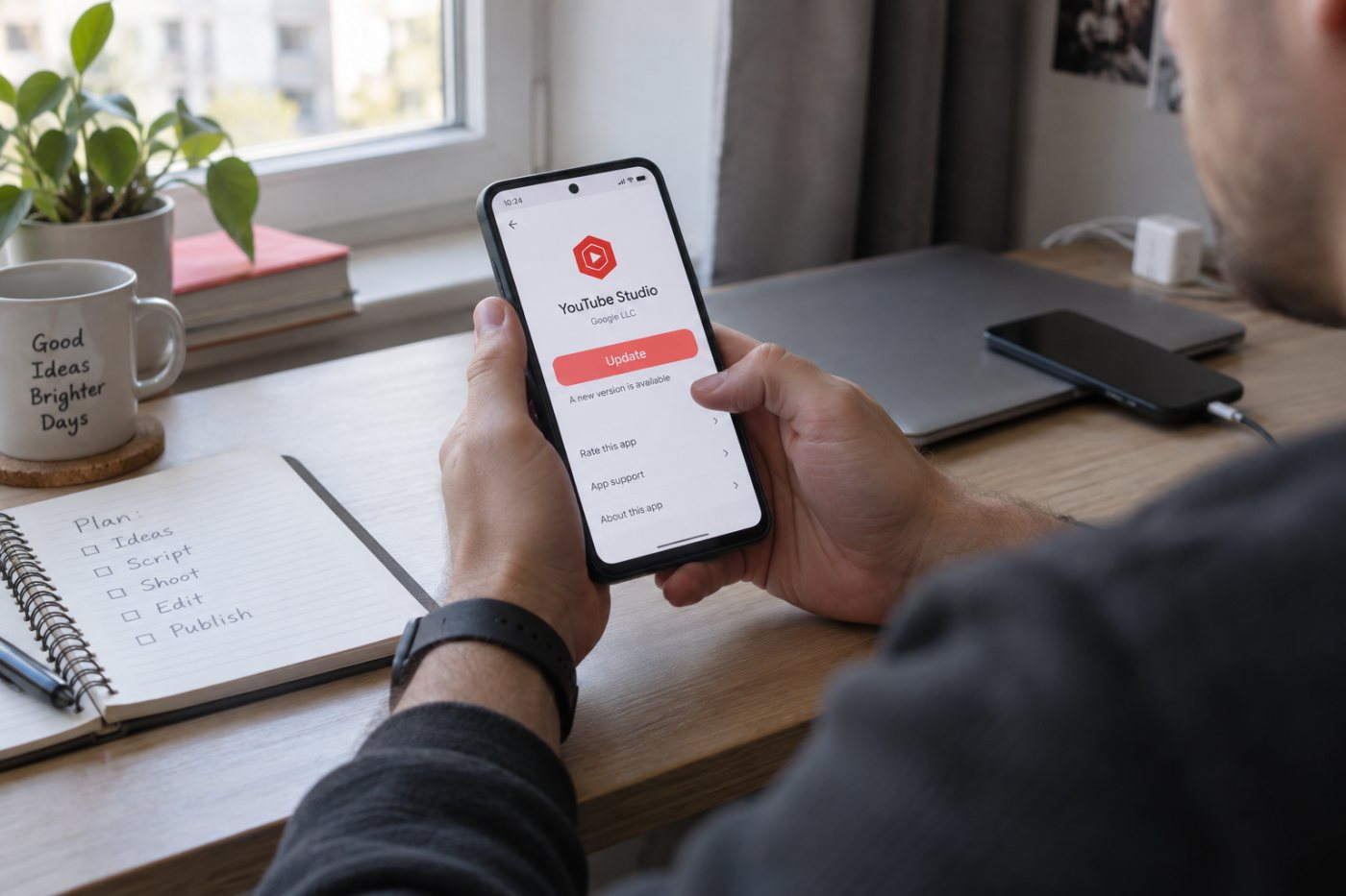 Проверка установленной версии YouTube Studio перед дальнейшей диагностикой
