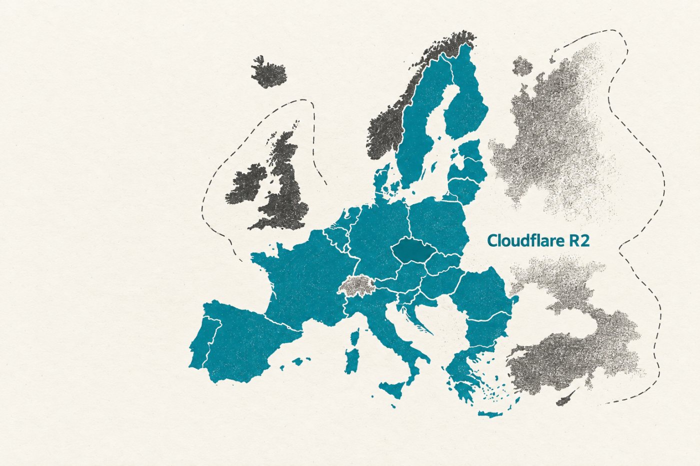 Cloudflare R2 rozlišuje jurisdikci EU od nezávazných nápověd pro umístění bucketu v Evropě.
