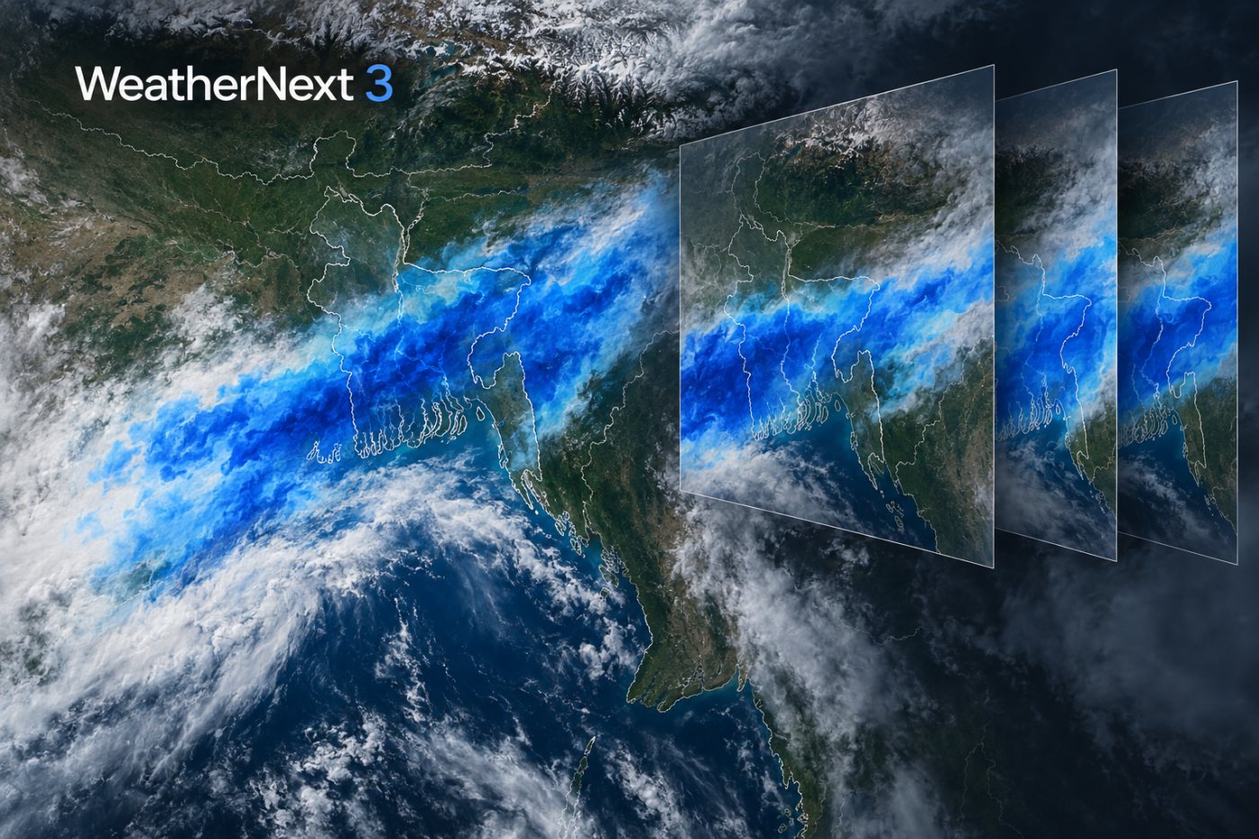 WeatherNext 3-এর একাধিক সম্ভাব্য ফলে বর্ষার বিস্তৃত বৃষ্টিবলয় স্থিতিশীল, কিন্তু স্থানীয় সীমানা অনিশ্চিত