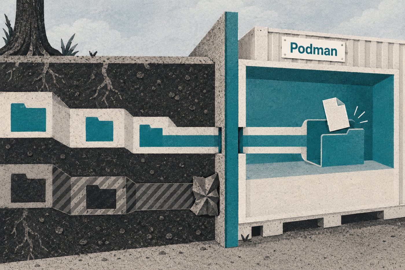 Σε rootless container του Podman, η αντιστοίχιση UID/GID καθορίζει ποια αρχεία ενός volume μπορούν να τροποποιηθούν.