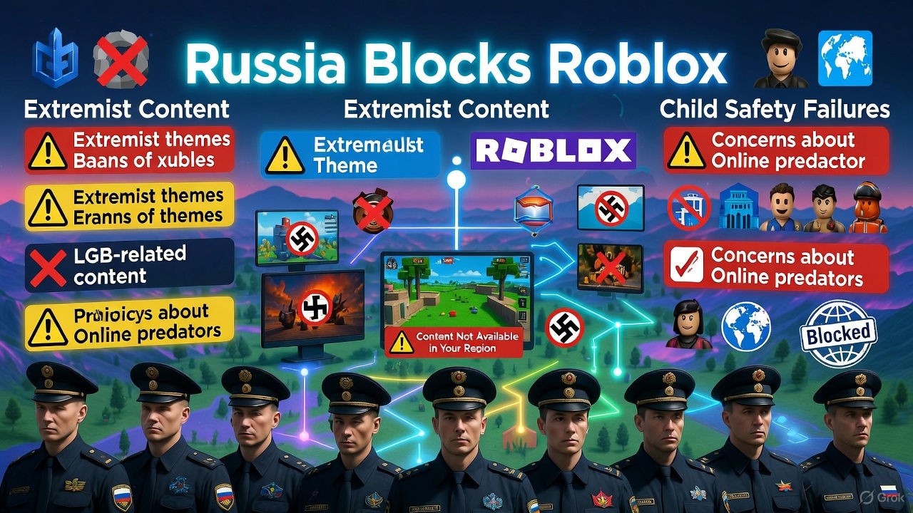 Russia Blocks Roblox Amid Claims of Extremist Content and Child Safety Failures