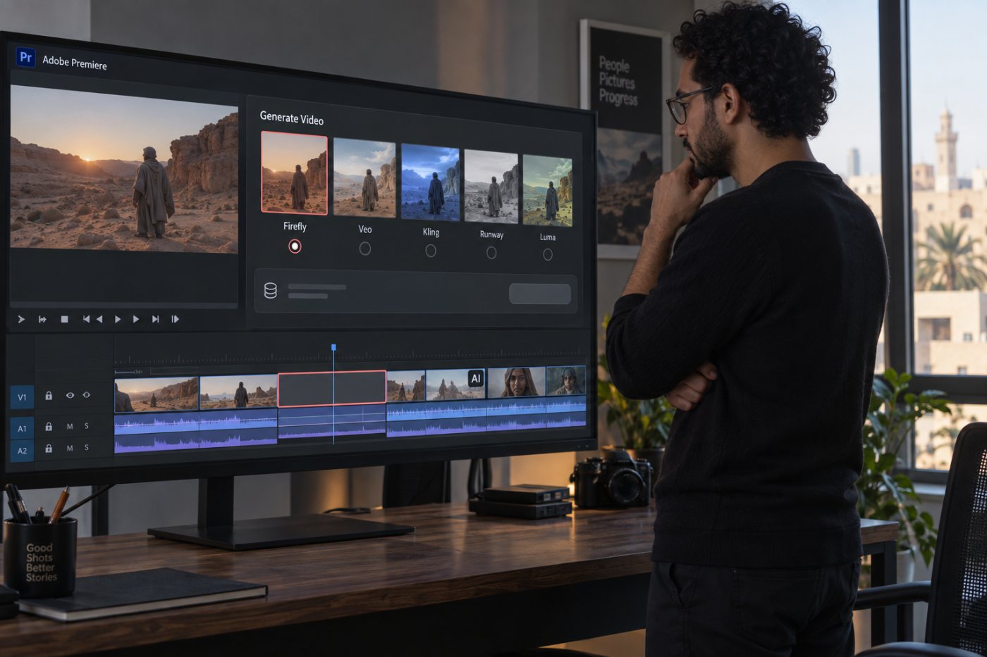 اختيار أحد خمسة نماذج لتوليد لقطة داخل نطاق محدد في Adobe Premiere