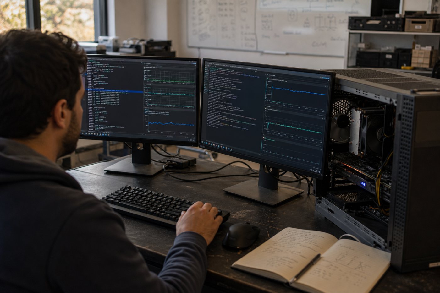 اختيار CPU لنموذج صغير أو أول GPU عبر CUDA وفق حجم العمل والذاكرة المتاحة.