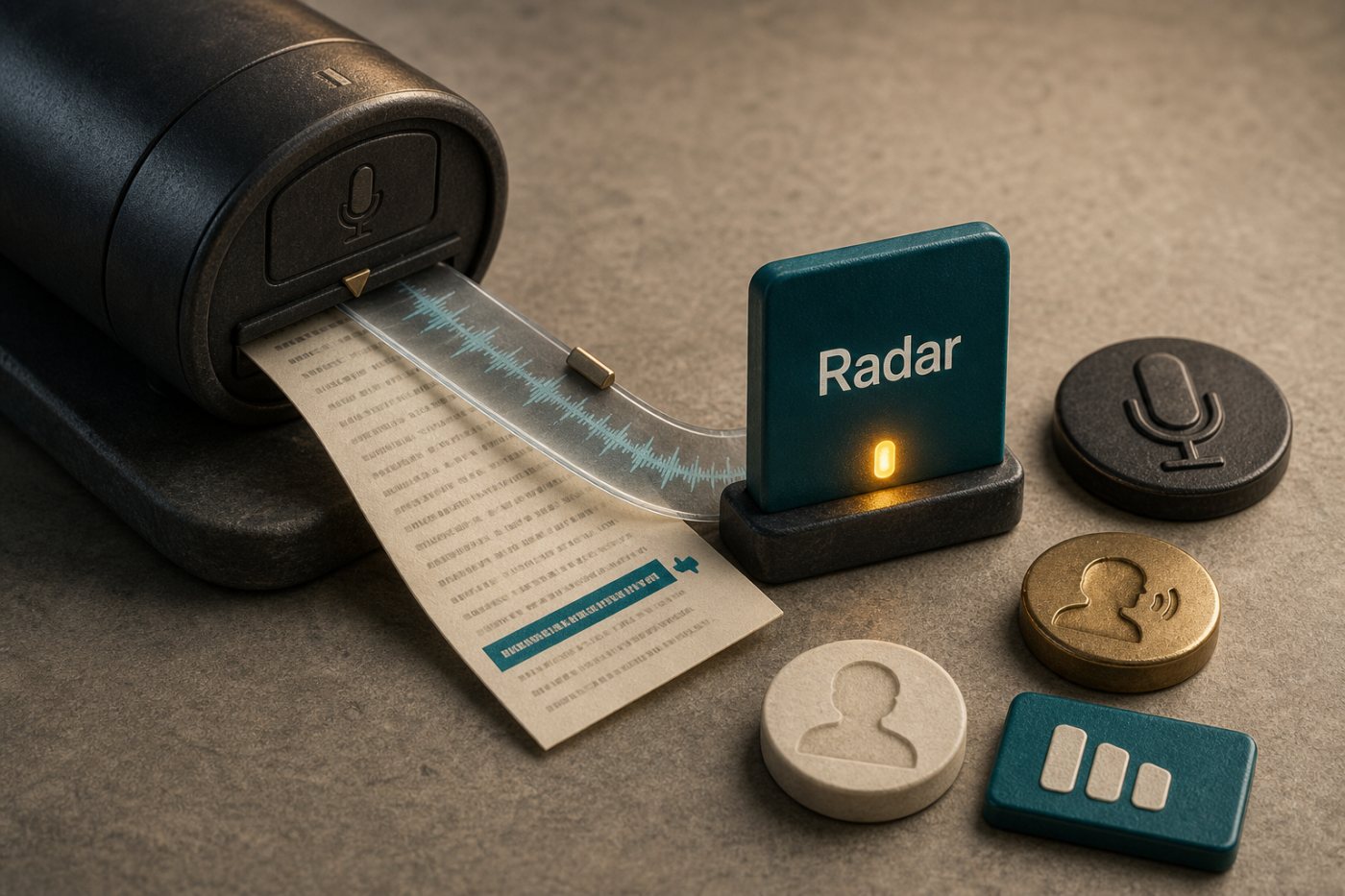 Radar обнаруживает отслеживаемое упоминание в новом выпуске и формирует уведомление с говорящим, контекстом и моментом записи.