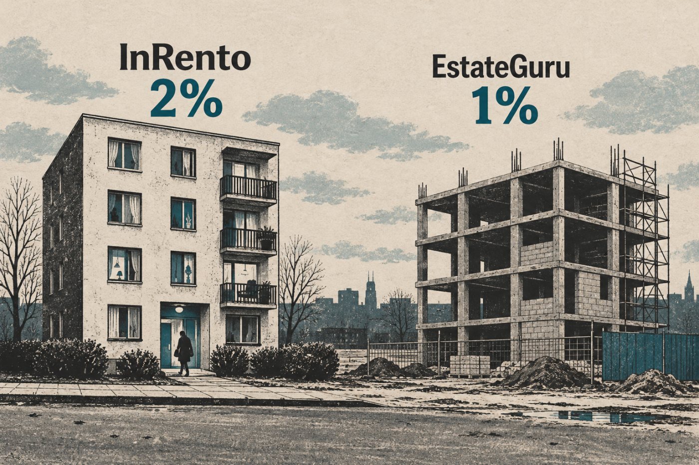 „InRento“ ir „EstateGuru“ antrinės rinkos pardavėjo mokesčių palyginimas: atitinkamai 2 ir 1 proc.