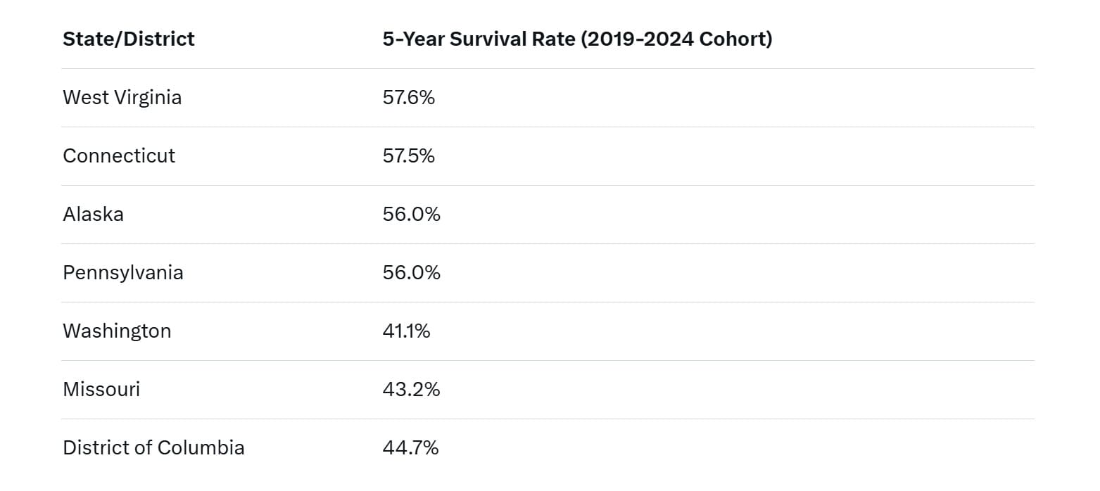 The Harsh Reality of U.S. Startup Survival: Only the Resilient Endure