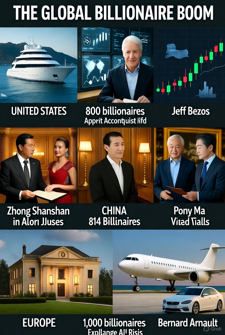 Global Billionaire Boom: 3,279 Tycoons Control  Trillion