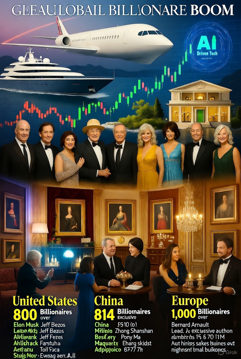 Global Billionaire Boom: 3,279 Tycoons Control  Trillion