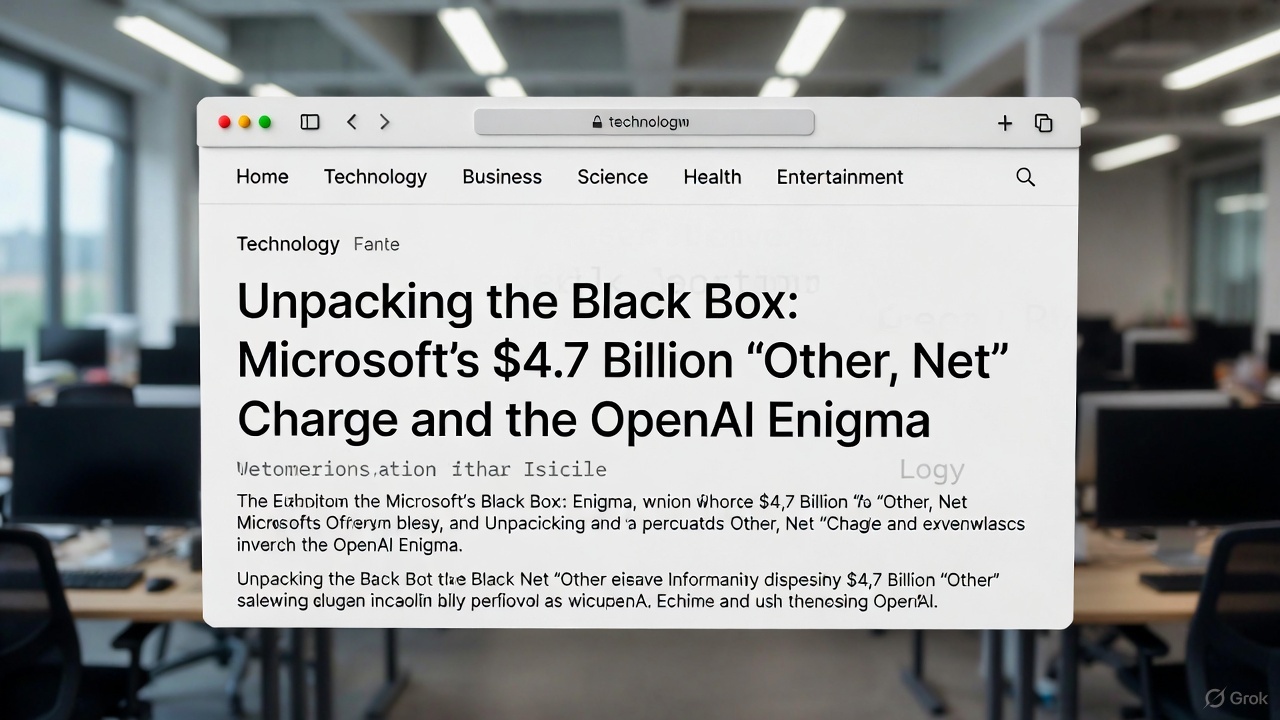 Unpacking the Black Box: Microsoft’s .7 Billion “Other, Net” Charge and the OpenAI Enigma