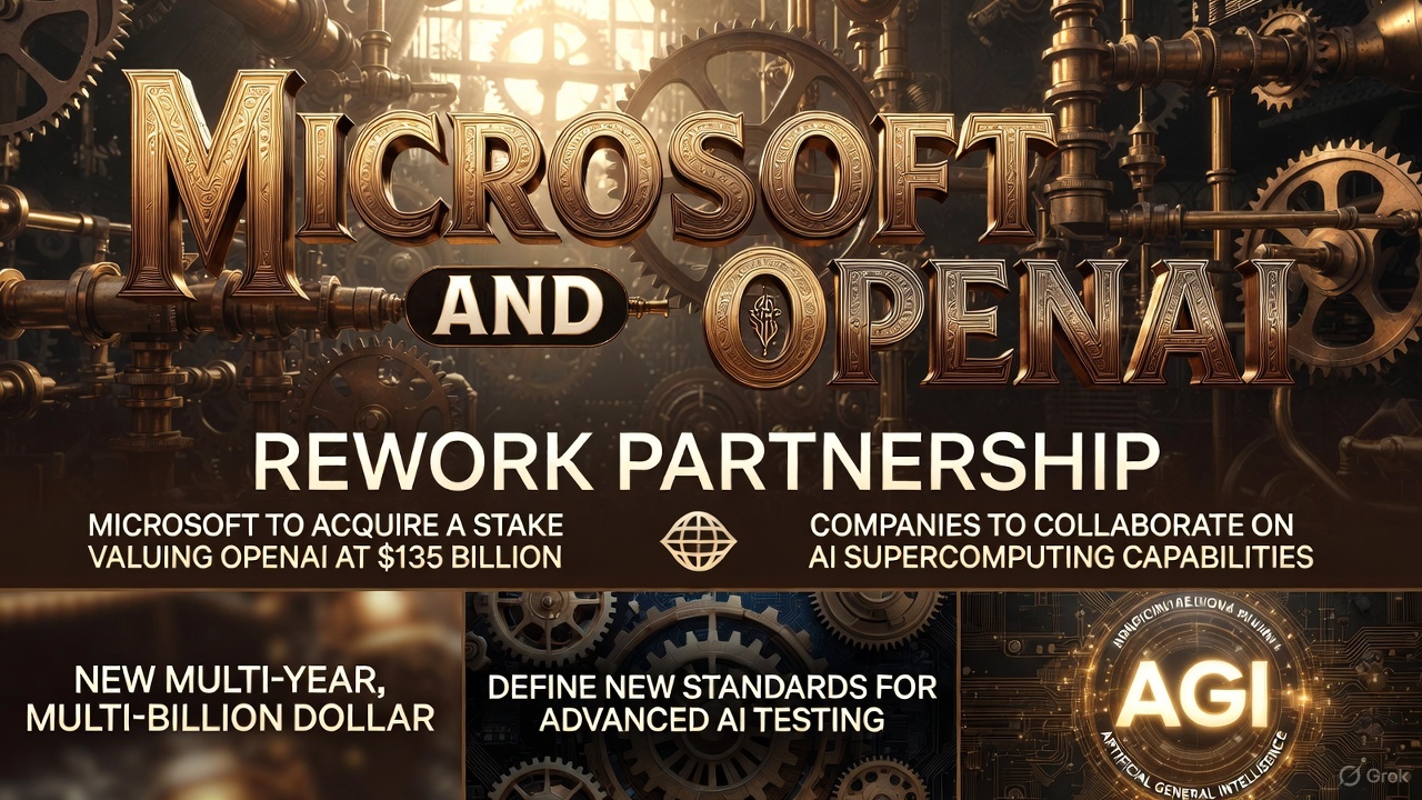 Microsoft and OpenAI Rework Partnership: Valuing Stake at 5 Billion and Defining AGI Terms
