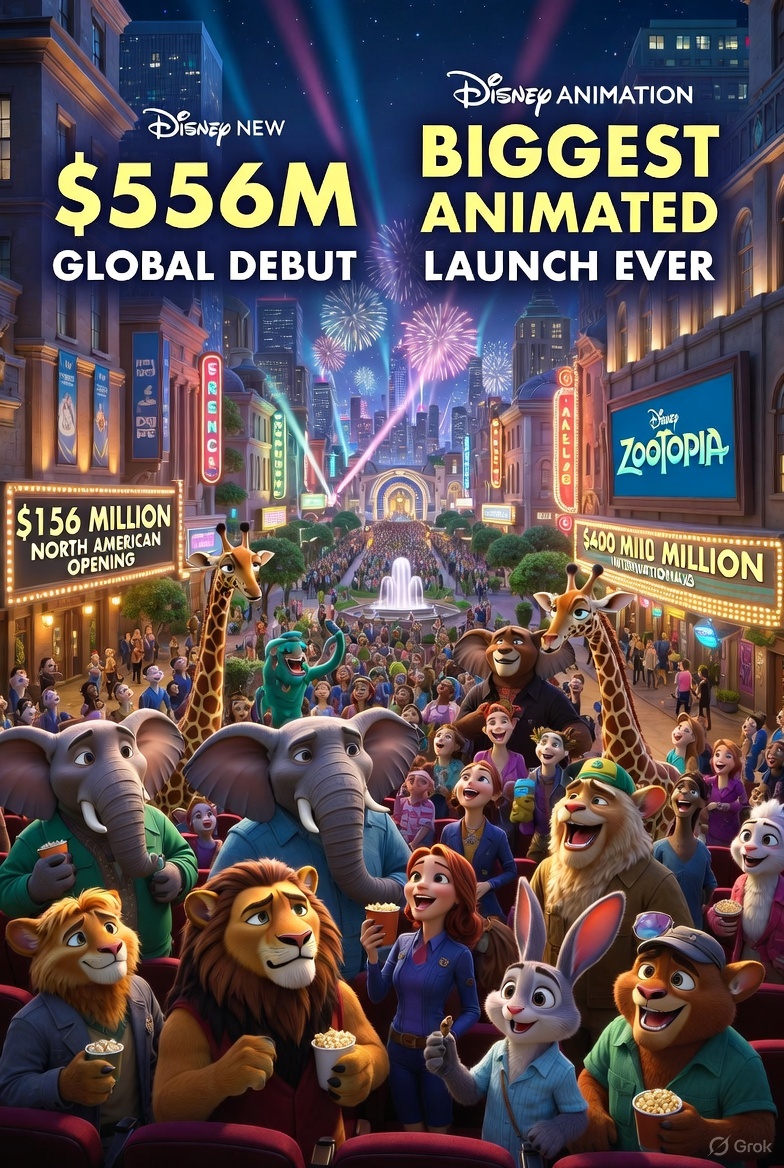 Zootopia 2 Shatters Records with 6 Million Global Debut, Becoming the Biggest Animated Launch Ever