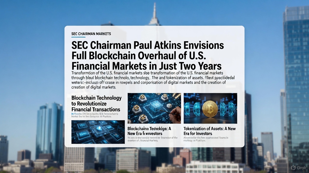 SEC Chairman Paul Atkins Envisions Full Blockchain Overhaul of U.S. Financial Markets in Just Two Years