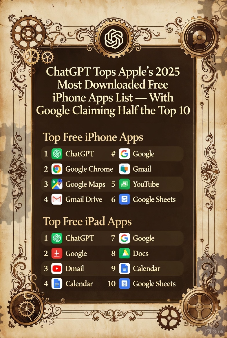 ChatGPT Tops Apple's 2025 Most Downloaded Free iPhone Apps List — With Google Claiming Half the Top 10