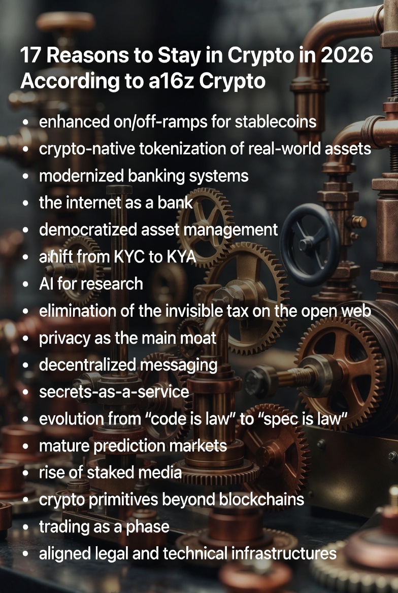 17 Reasons to Stay in Crypto in 2026 According to a16z Crypto
