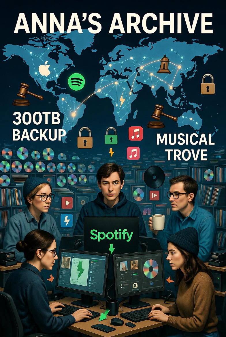 Pirate Activists Unleash Spotify's Musical Trove: Anna's Archive's Bold 300TB 'Backup' Gambit