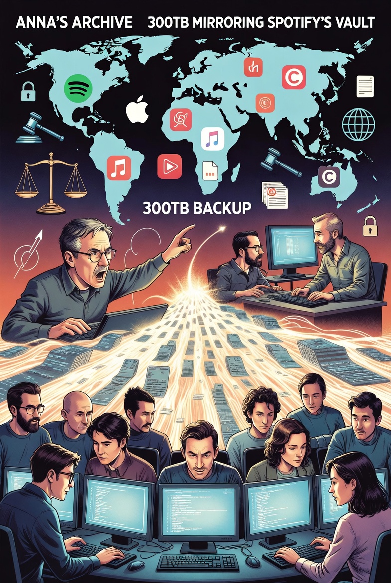 Pirate Activists Unleash Spotify's Musical Trove: Anna's Archive's Bold 300TB 'Backup' Gambit