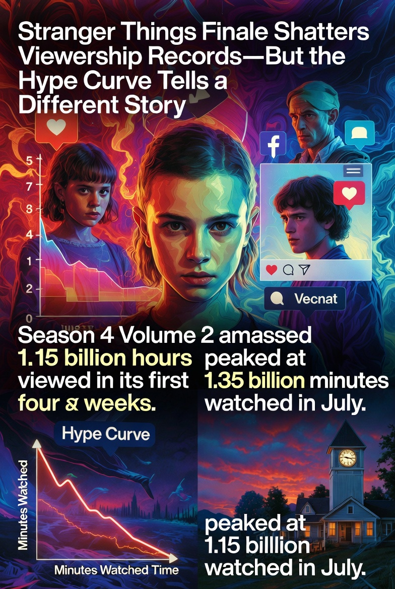 Netflix's 'Stranger Things' Finale Shatters Viewership Records—But the Hype Curve Tells a Different Story