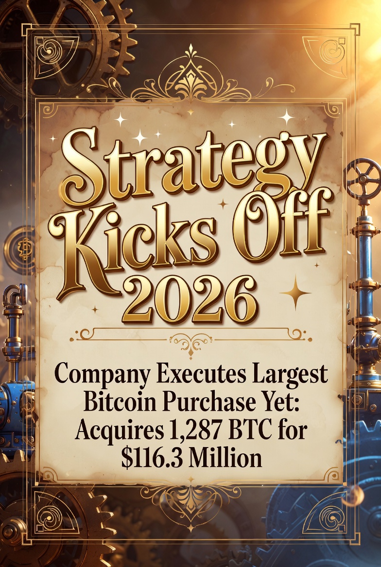 Strategy Kicks Off 2026 with Another Bitcoin Buy: Adds 1,287 BTC for 6.3 Million