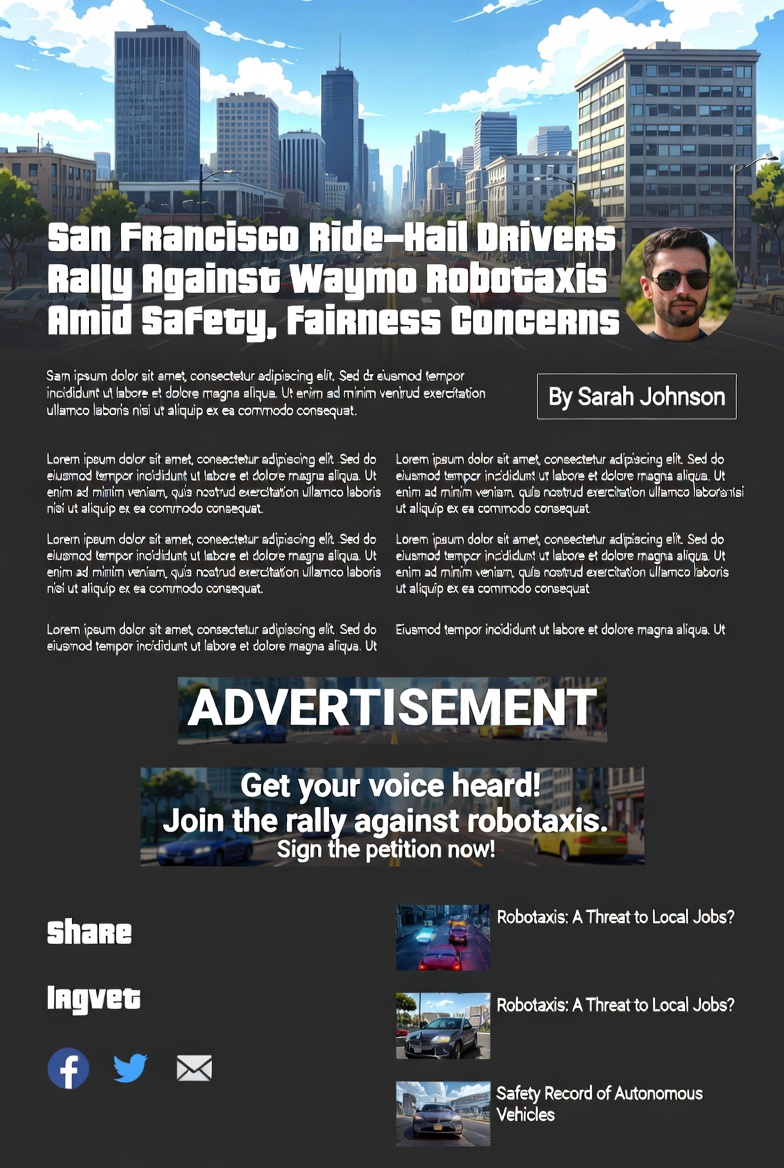San Francisco Ride-Hail Drivers Rally Against Waymo Robotaxis Amid Safety and Fairness Concerns