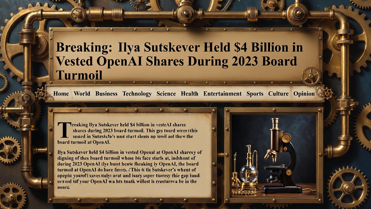 Breaking: Ilya Sutskever Held Billion in Vested OpenAI Shares During 2023 Board Turmoil