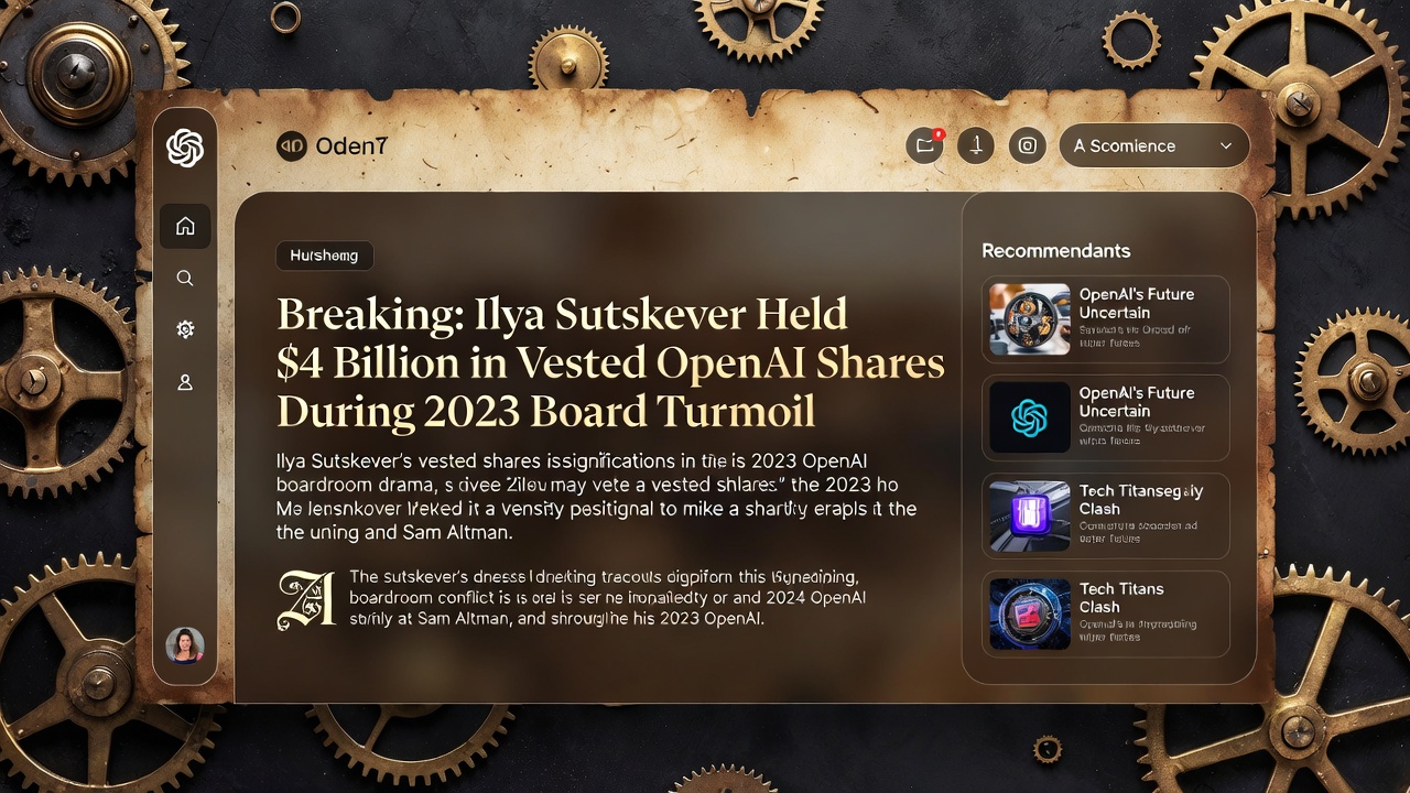 Breaking: Ilya Sutskever Held Billion in Vested OpenAI Shares During 2023 Board Turmoil