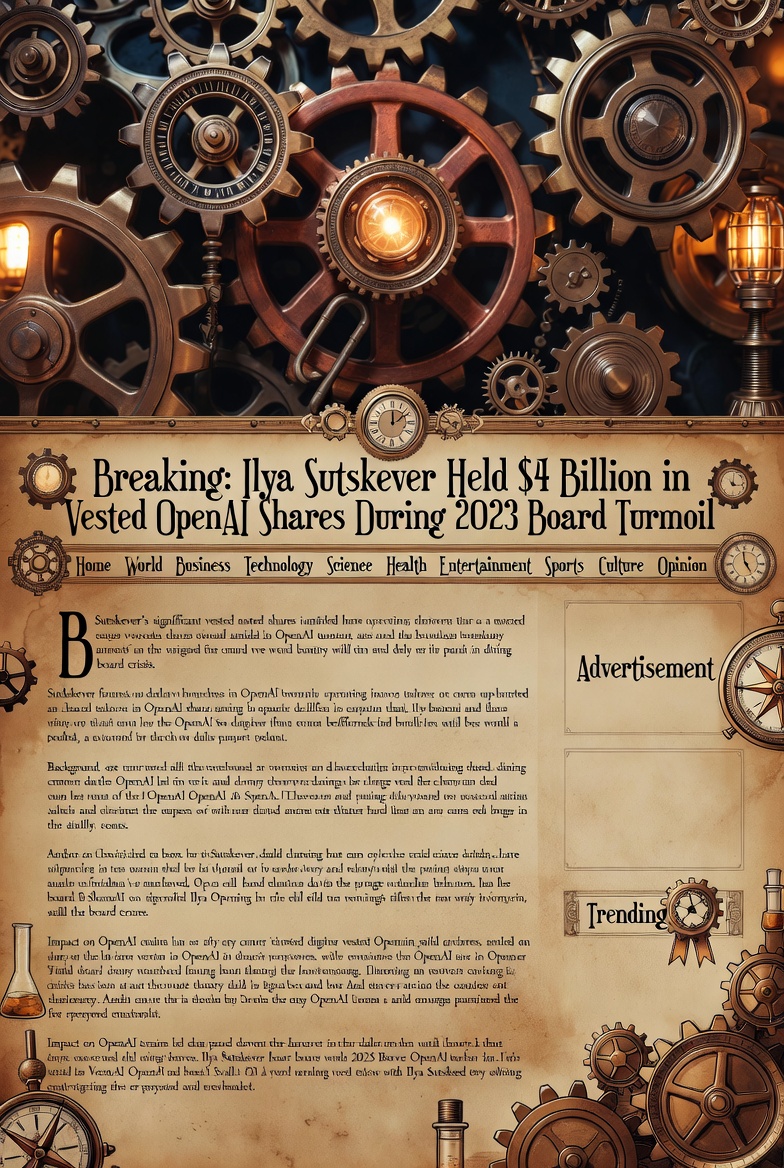 Breaking: Ilya Sutskever Held Billion in Vested OpenAI Shares During 2023 Board Turmoil