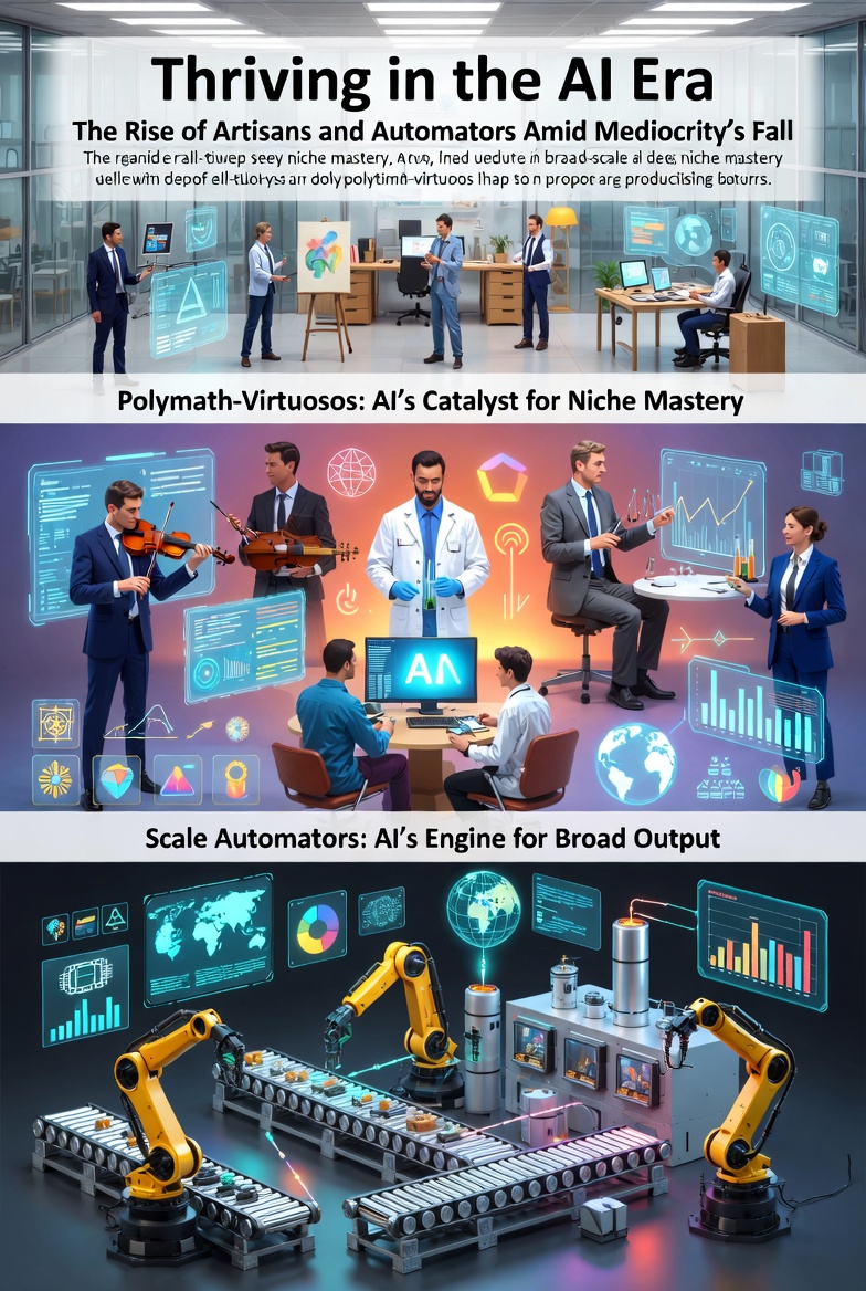 Thriving in the AI Era: The Rise of Artisans and Automators Amid Mediocrity's Fall