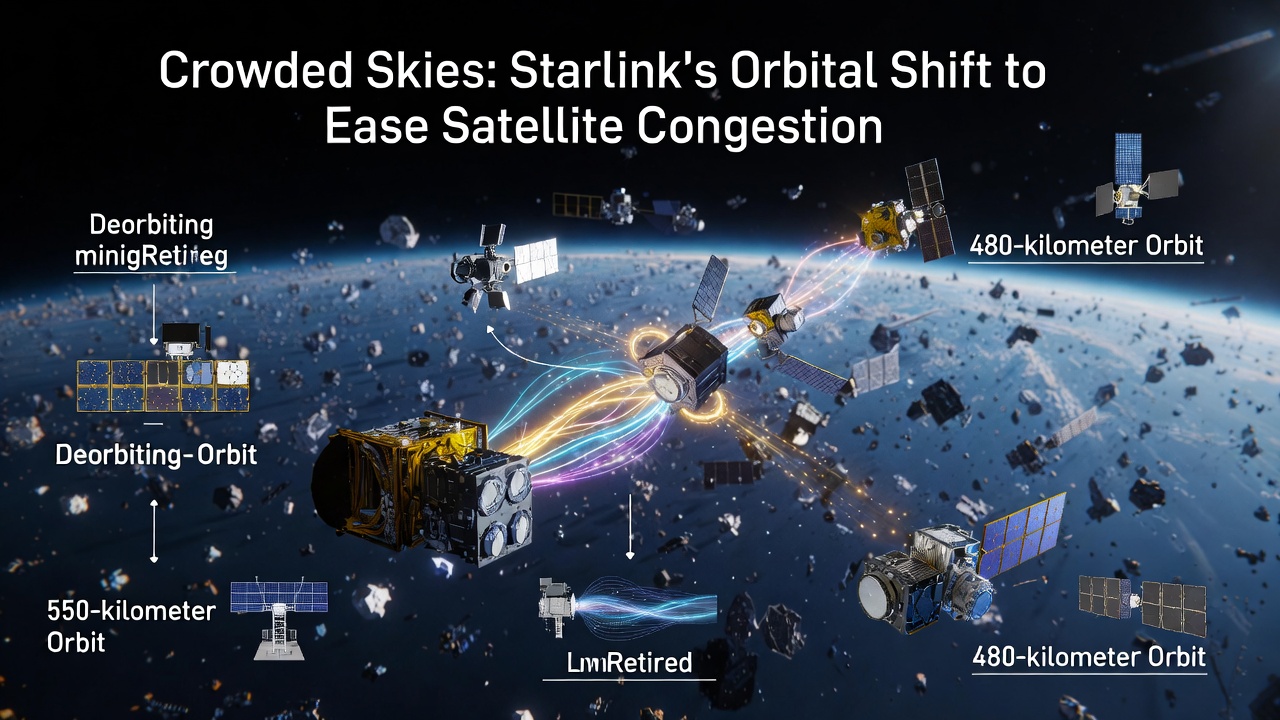 Crowded Skies: Starlink's Orbital Shift to Ease Satellite Congestion