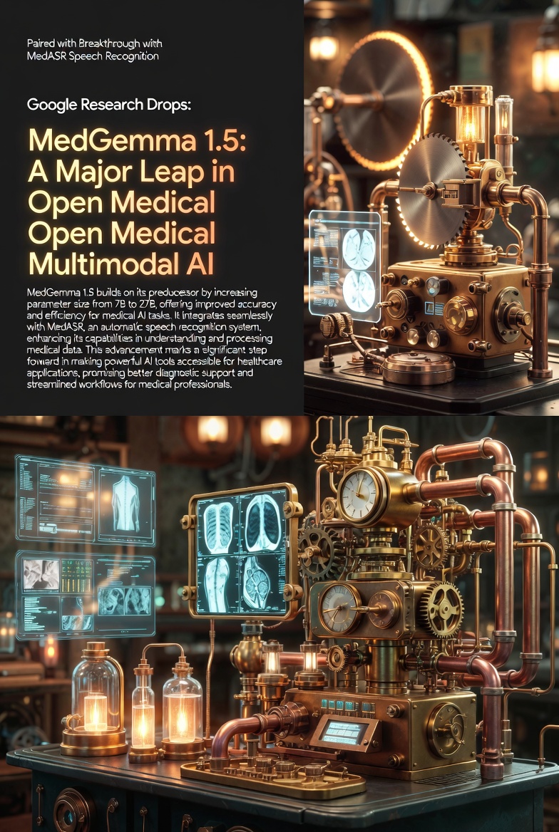 Google Research Drops MedGemma 1.5: A Major Leap in Open Medical Multimodal AI, Paired with Breakthrough MedASR Speech Recognition