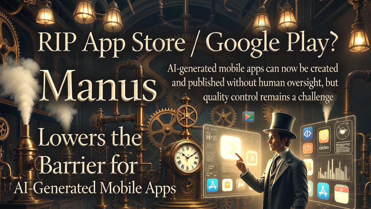 RIP App Store / Google Play? Manus Lowers the Barrier for AI-Generated Mobile Apps