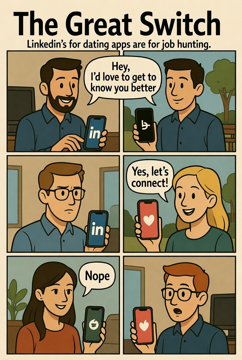The Great Switch: LinkedIn Emerges as the World's Top Dating Network, While Dating Apps Turn into Job Hunt Hotspots
