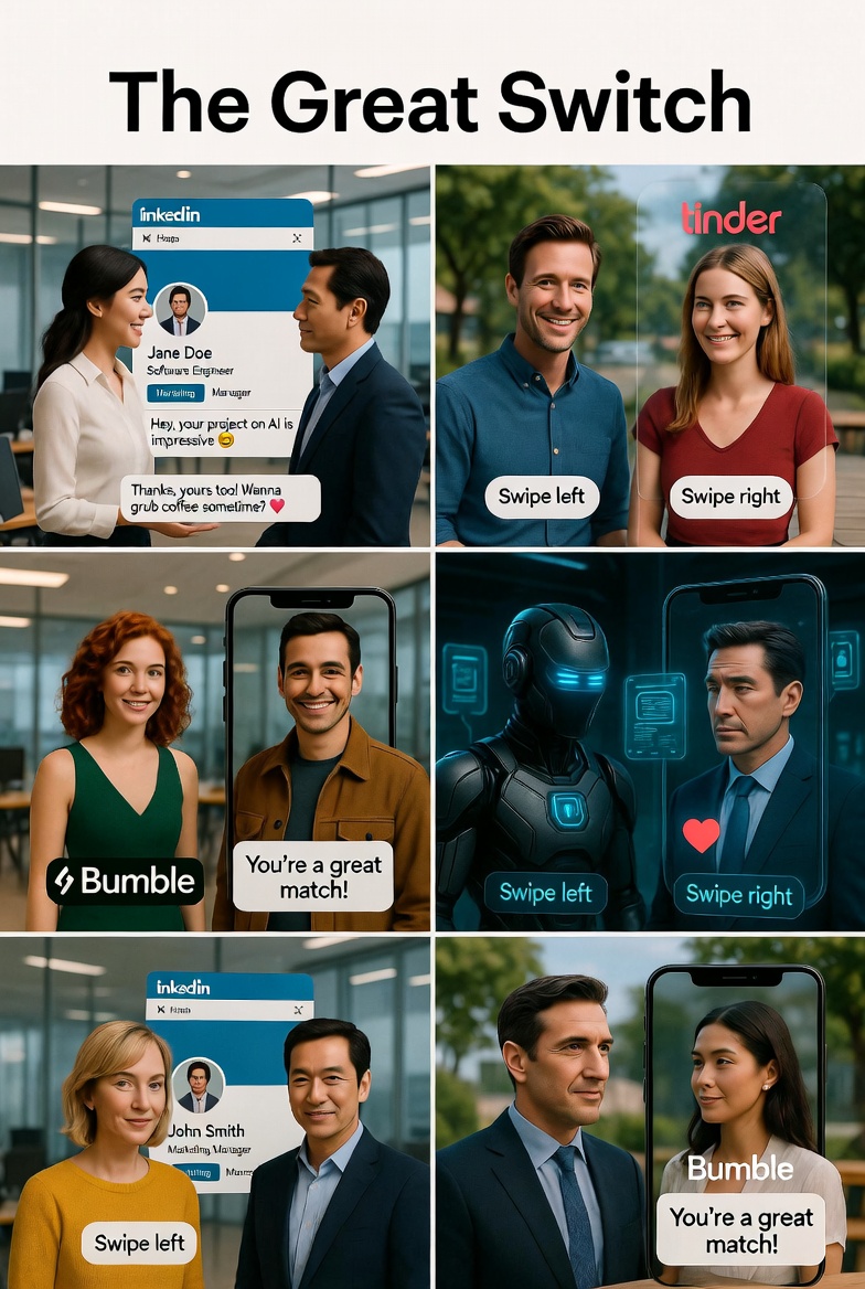 The Great Switch: LinkedIn Emerges as the World's Top Dating Network, While Dating Apps Turn into Job Hunt Hotspots