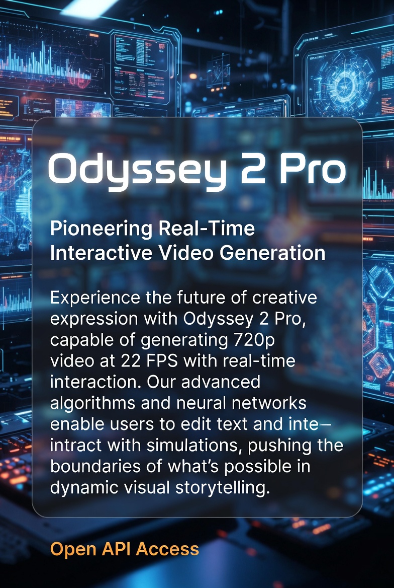 Odyssey 2 Pro: Pioneering Real-Time Interactive Video Generation with Open API Access