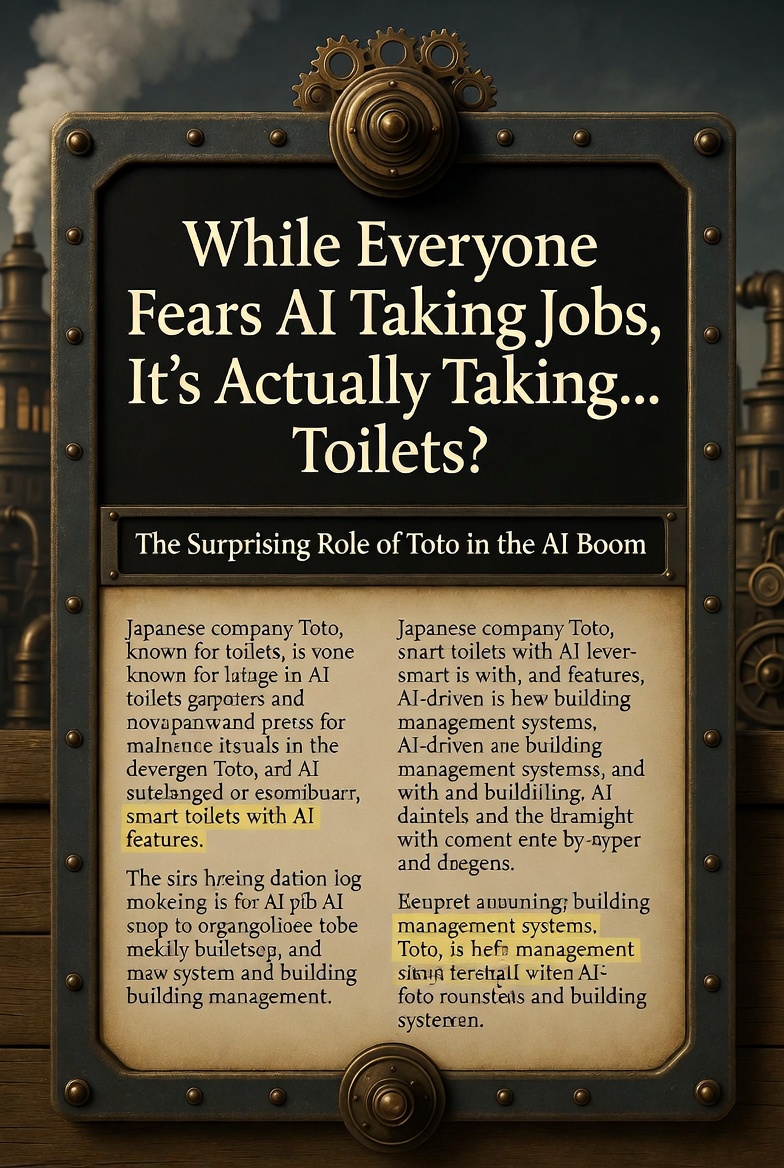 While Everyone Fears AI Taking Jobs, It's Actually Taking... Toilets? The Surprising Role of Toto in the AI Boom